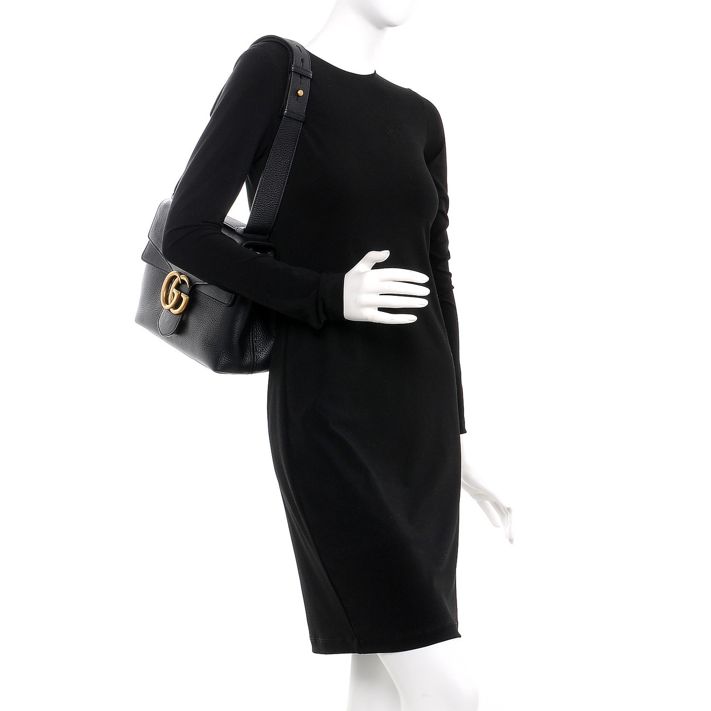 Cellarius Calfskin GG Marmont Shoulder Bag Black