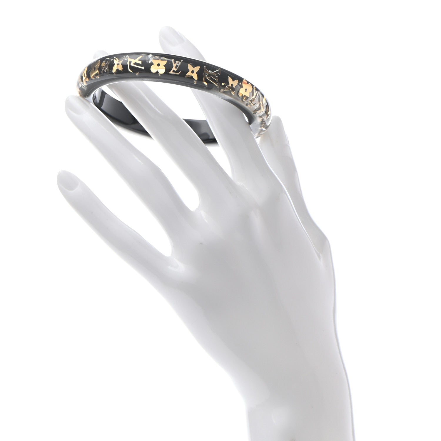 Louis Vuitton Resin Swarovski Medium Inclusion Bracelet PM Black 2 of 4