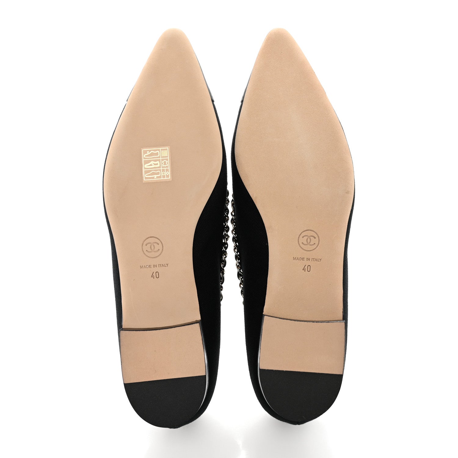 Chanel Fabric Grosgrain Chain Cap Toe Flats 40 Black 5 of 11