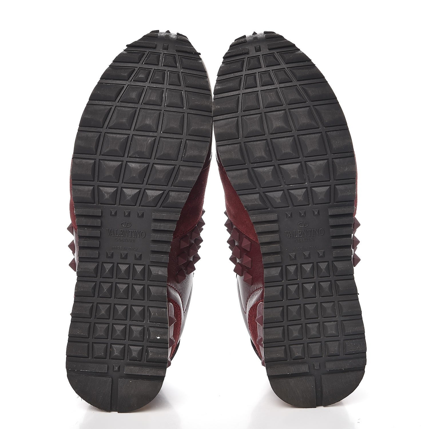 Valentino Garavani Calfskin Suede Rockstud Sneakers 36.5 Rubin 5 of 14