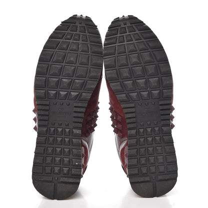 Valentino Garavani Calfskin Suede Rockstud Sneakers 36.5 Rubin 5 of 14