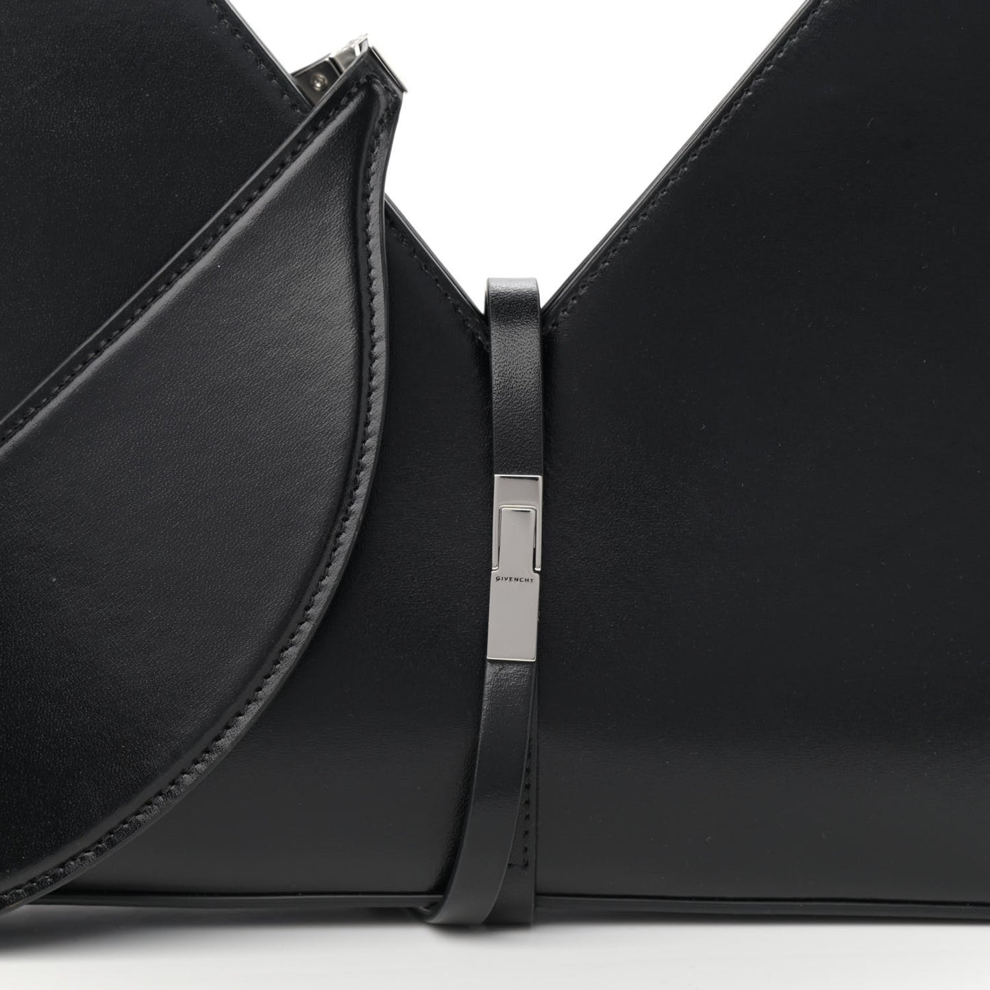 Box Calfskin Small Cut Out Shoulder Bag Black