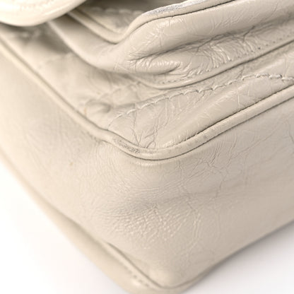 Saint Laurent Crinkled Calfskin Matelasse Monogram Baby Niki Chain Satchel White 9 of 15