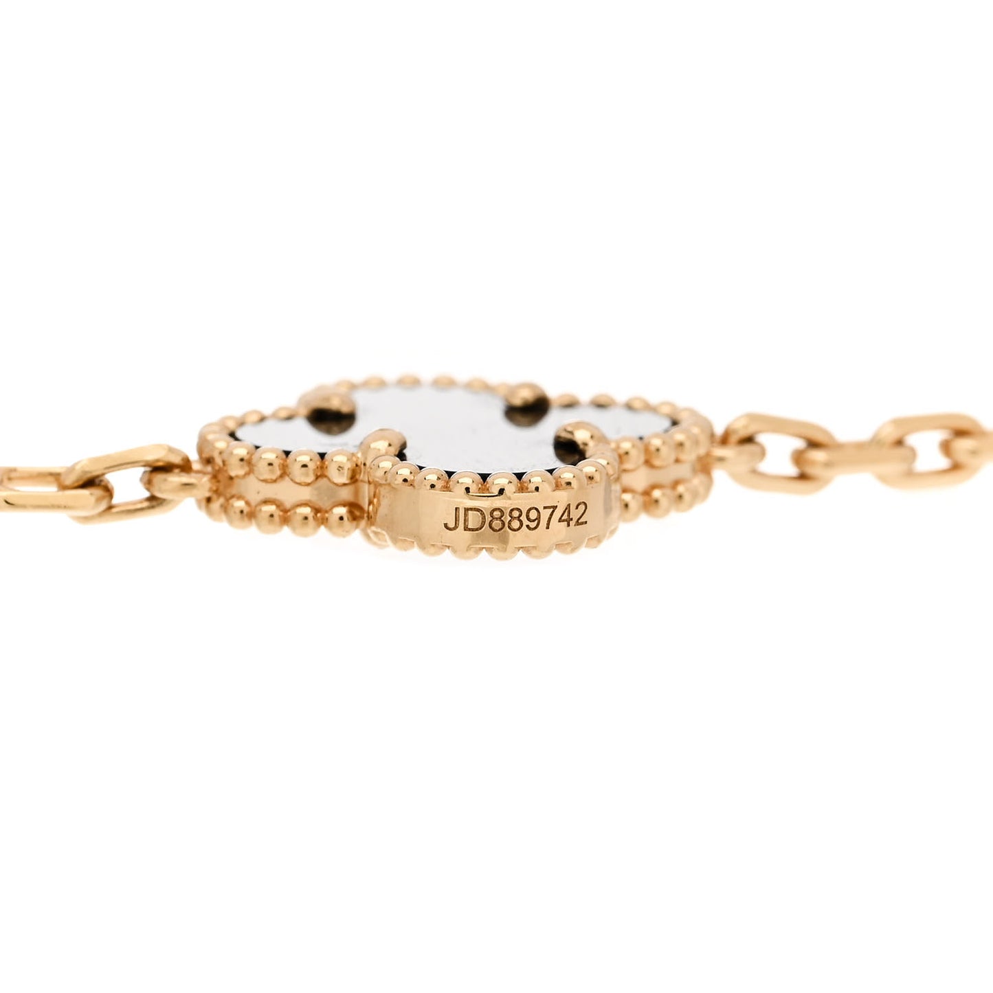 18K Yellow Gold Black Onyx 5 Motifs Vintage Alhambra Bracelet