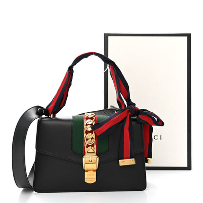 Gucci Calfskin Small Sylvie Shoulder Bag Black 12 of 12