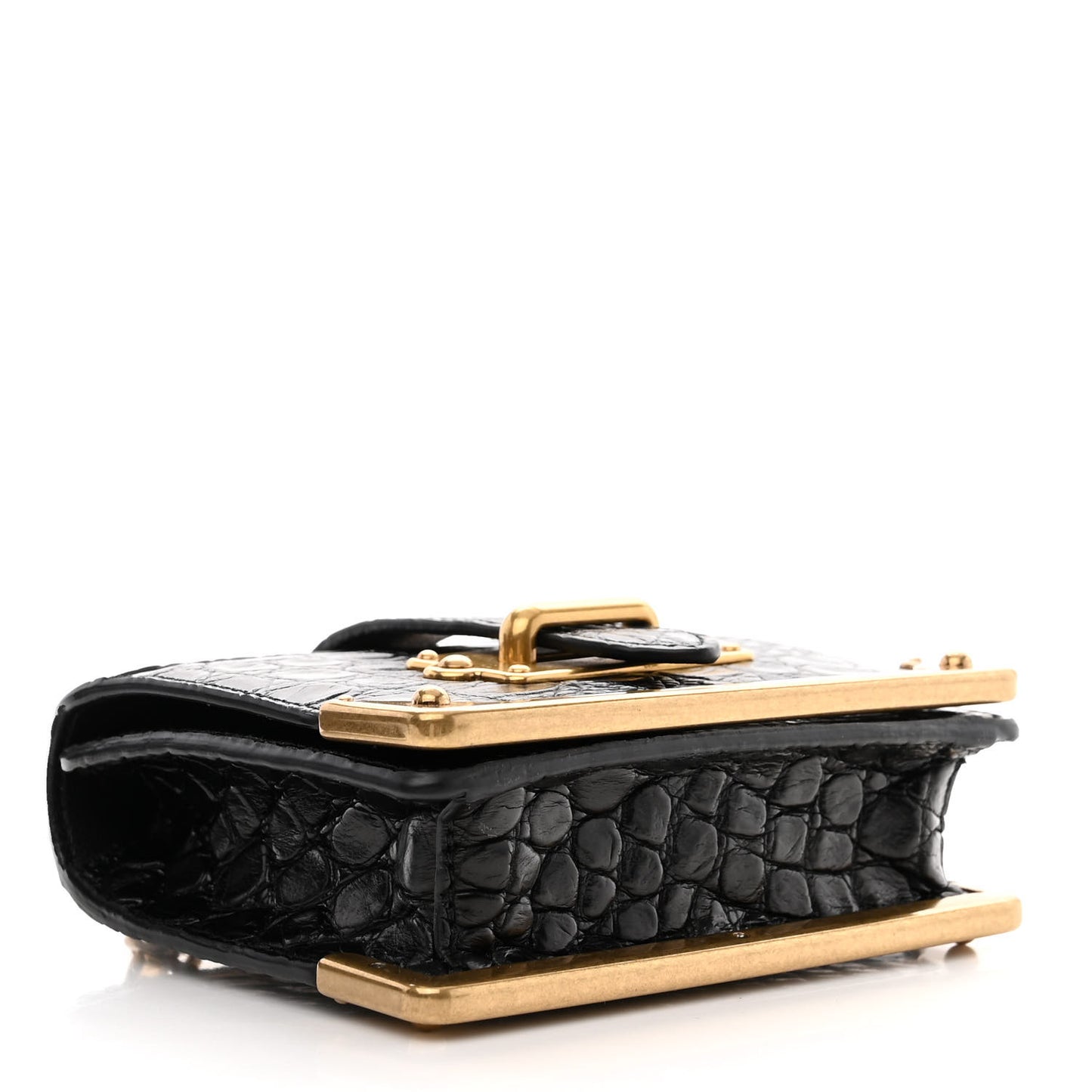 Crocodile Micro Cahier Bag Black