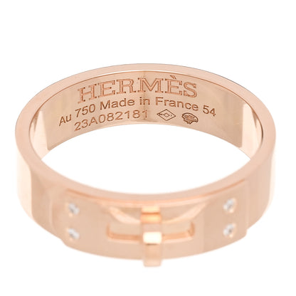Hermes 18K Rose Gold Diamond PM Kelly Ring 52 6 4 of 5