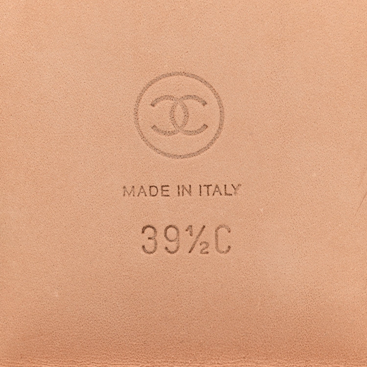 Chanel Calfskin Cork Logo Mule Sandal 39.5 Beige Black 6 of 8