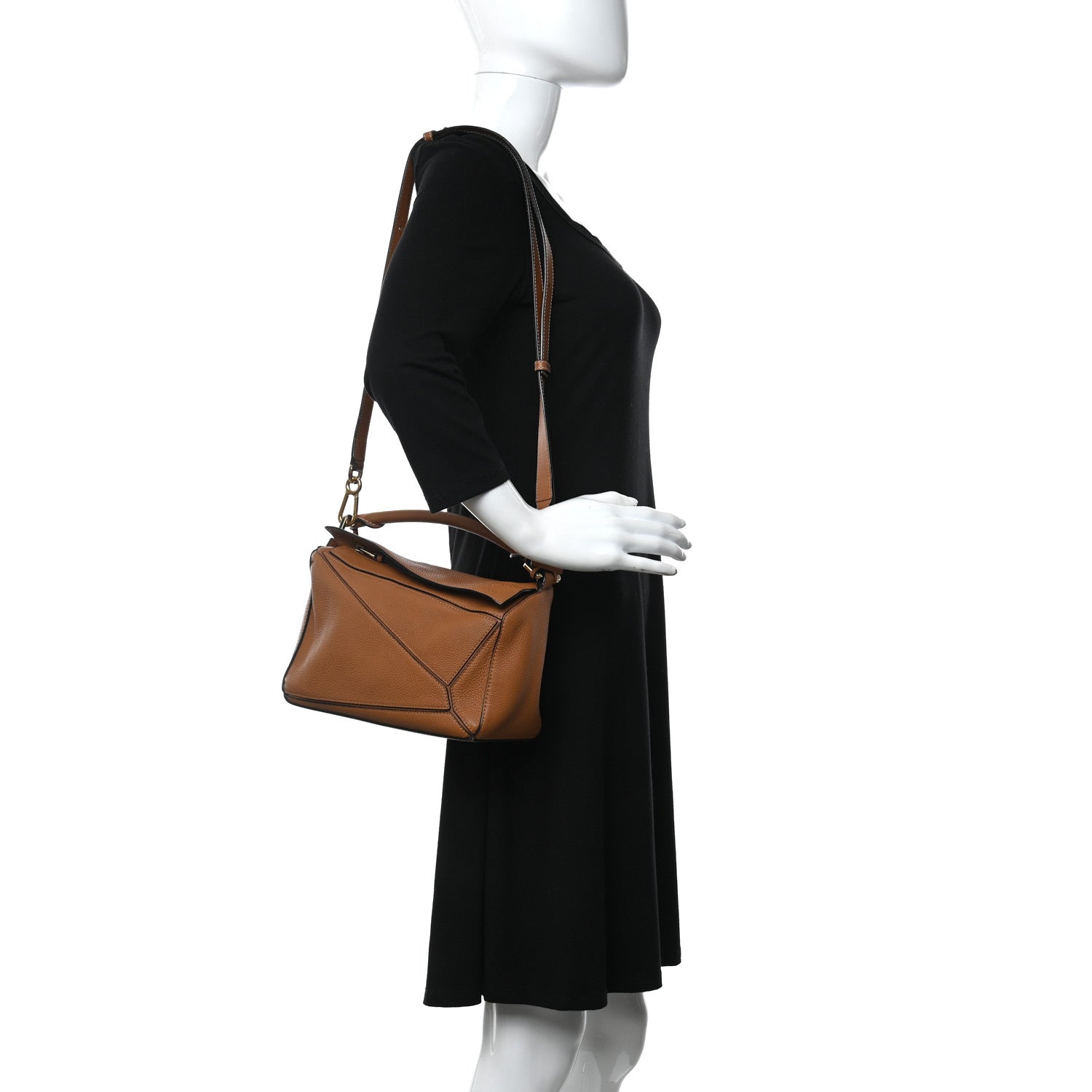 Loewe Calfskin Small Puzzle Bag Tan 2 of 12