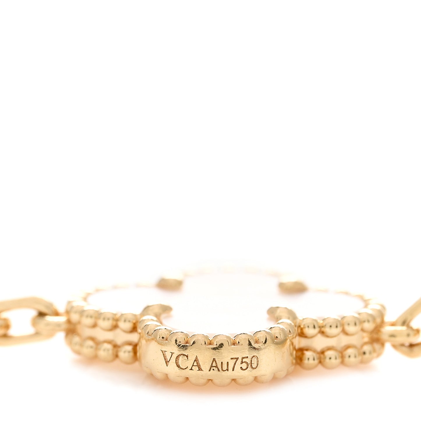 18K Yellow Gold Mother of Pearl 5 Motifs Vintage Alhambra Bracelet
