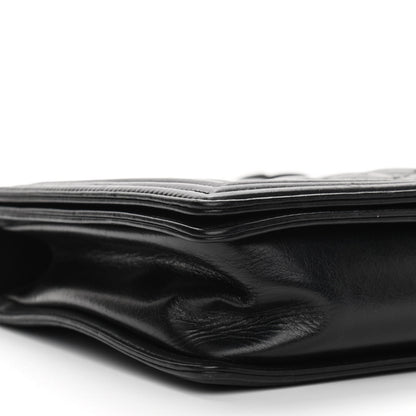 Chanel Calfskin Embossed Stitch Large Boy Flap Black 9 of 11
