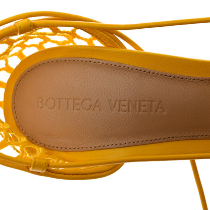 Bottega Veneta Mesh Nappa Stretch Ankle Tie Sandals 36 Egg Yolk 6 of 8