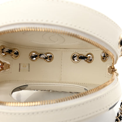 Chanel Lambskin Coco Lifesaver Round Bag Black White 6 of 10
