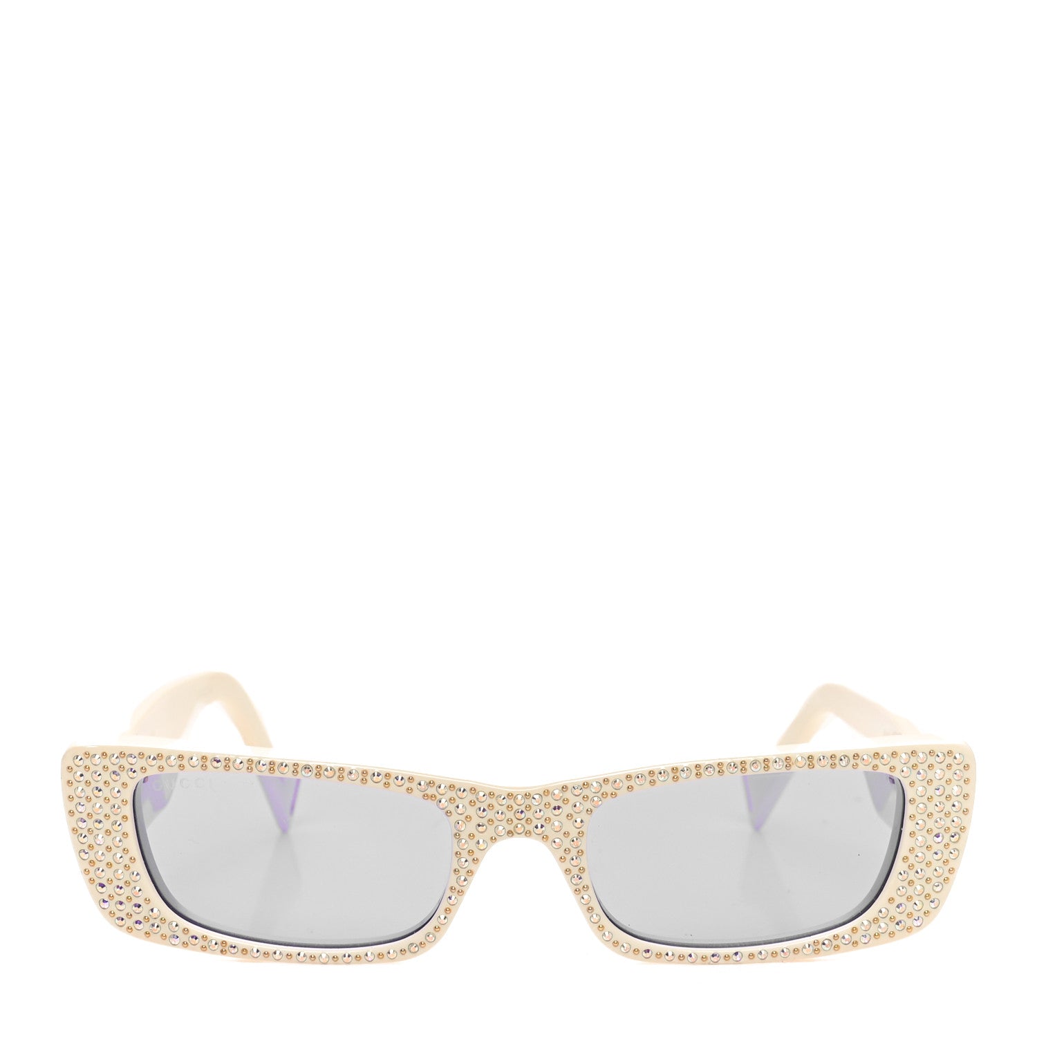 Gucci Acetate Rectangular Crystal Sunglasses GG0516S White 2 of 6