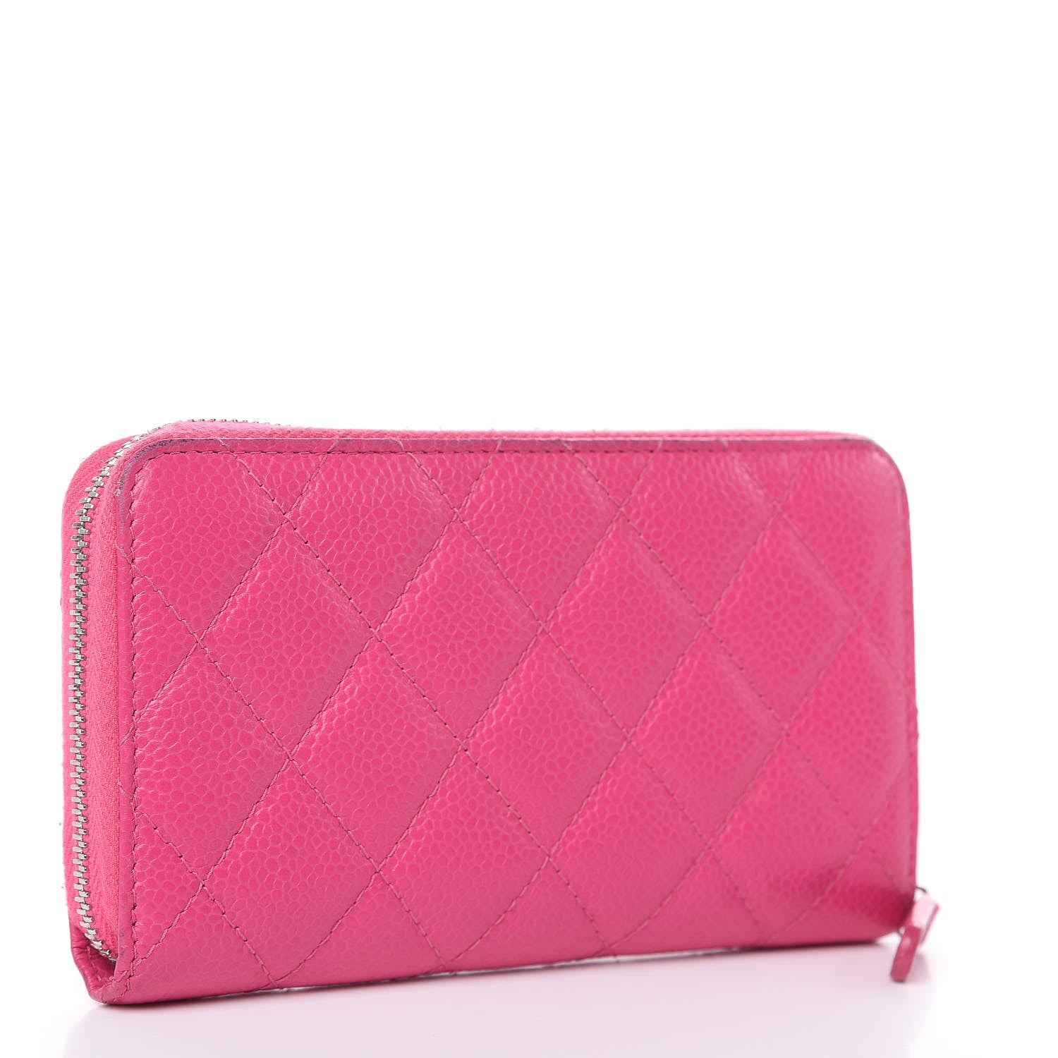 Chanel Caviar Quilted Medium Zip Around Wallet Pink 3 of 20
