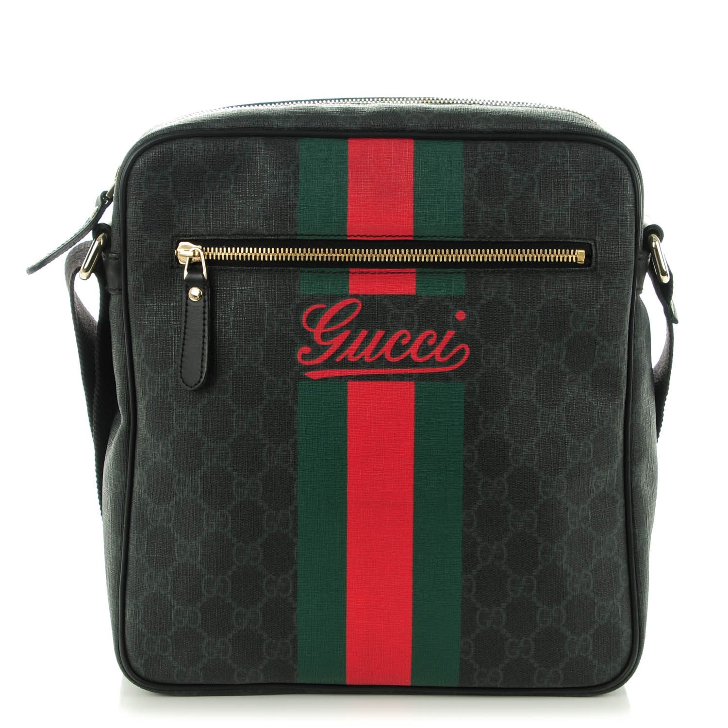 Gucci GG Plus Monogram Web Messenger Bag Black 1 of 7