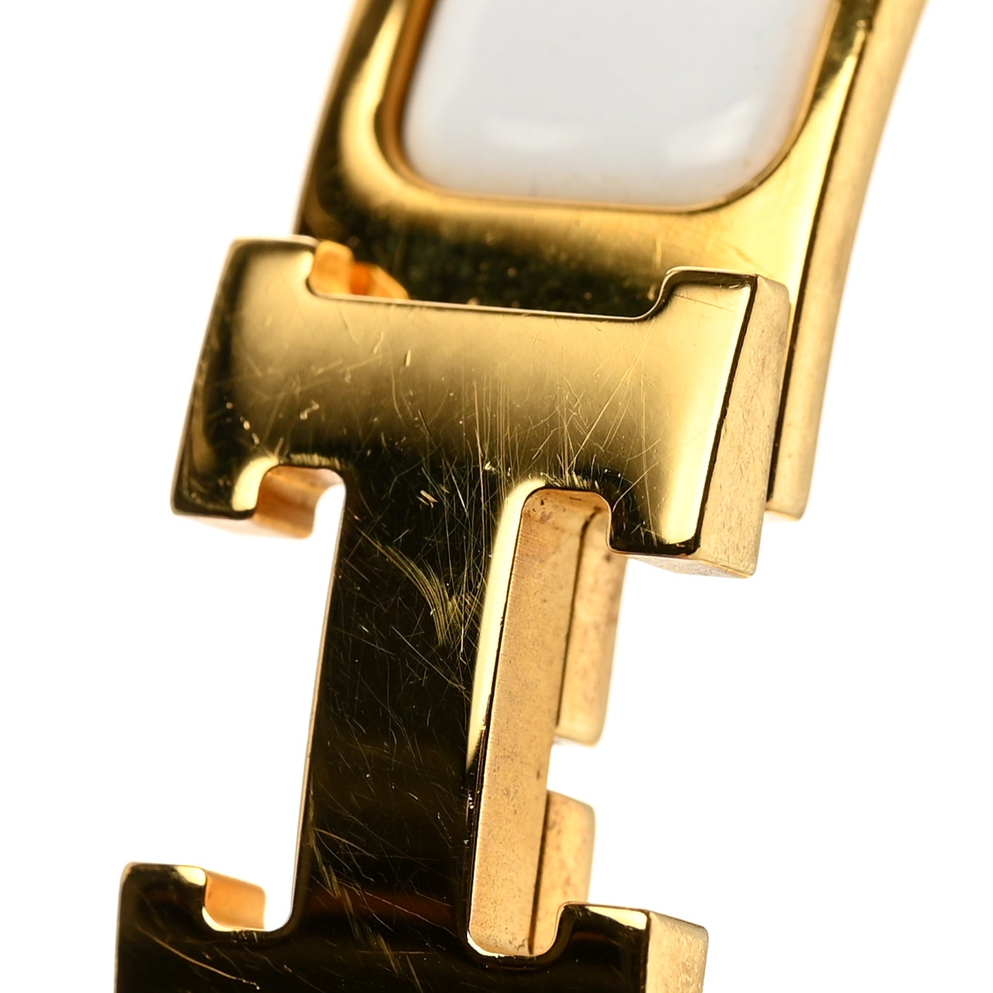 Enamel Narrow Clic Clac H Bracelet PM White