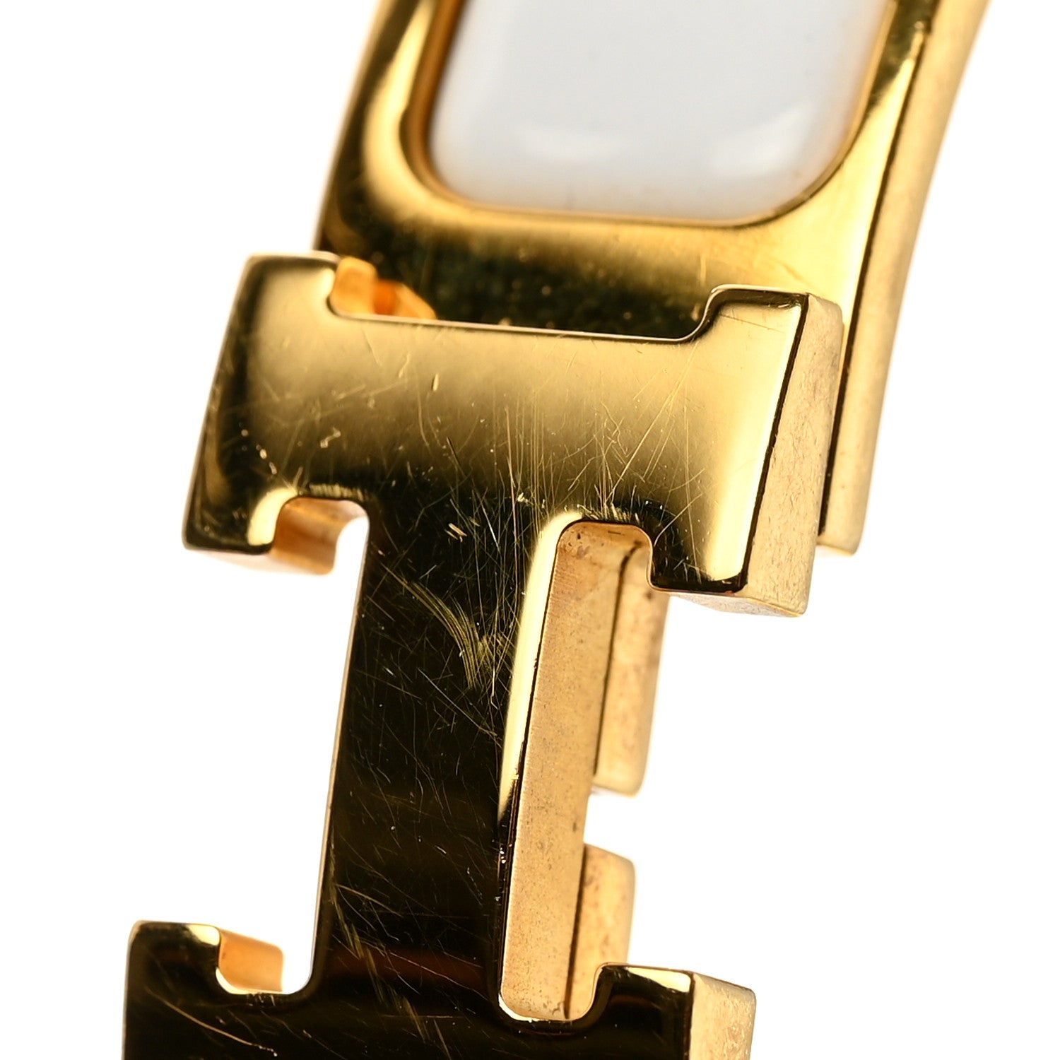 Hermes Enamel Narrow Clic Clac H Bracelet PM White 8 of 9