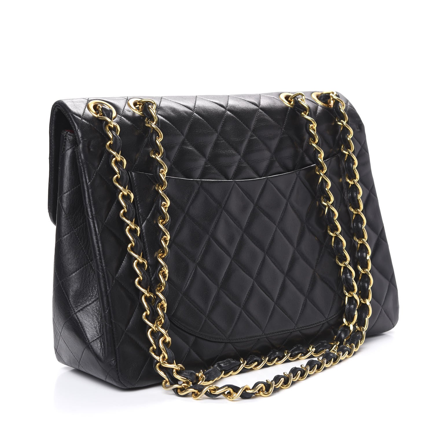 Chanel Lambskin Quilted XL Jumbo Single Flap Black 2 of 13