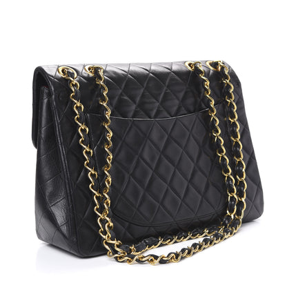 Chanel Lambskin Quilted XL Jumbo Single Flap Black 2 of 13