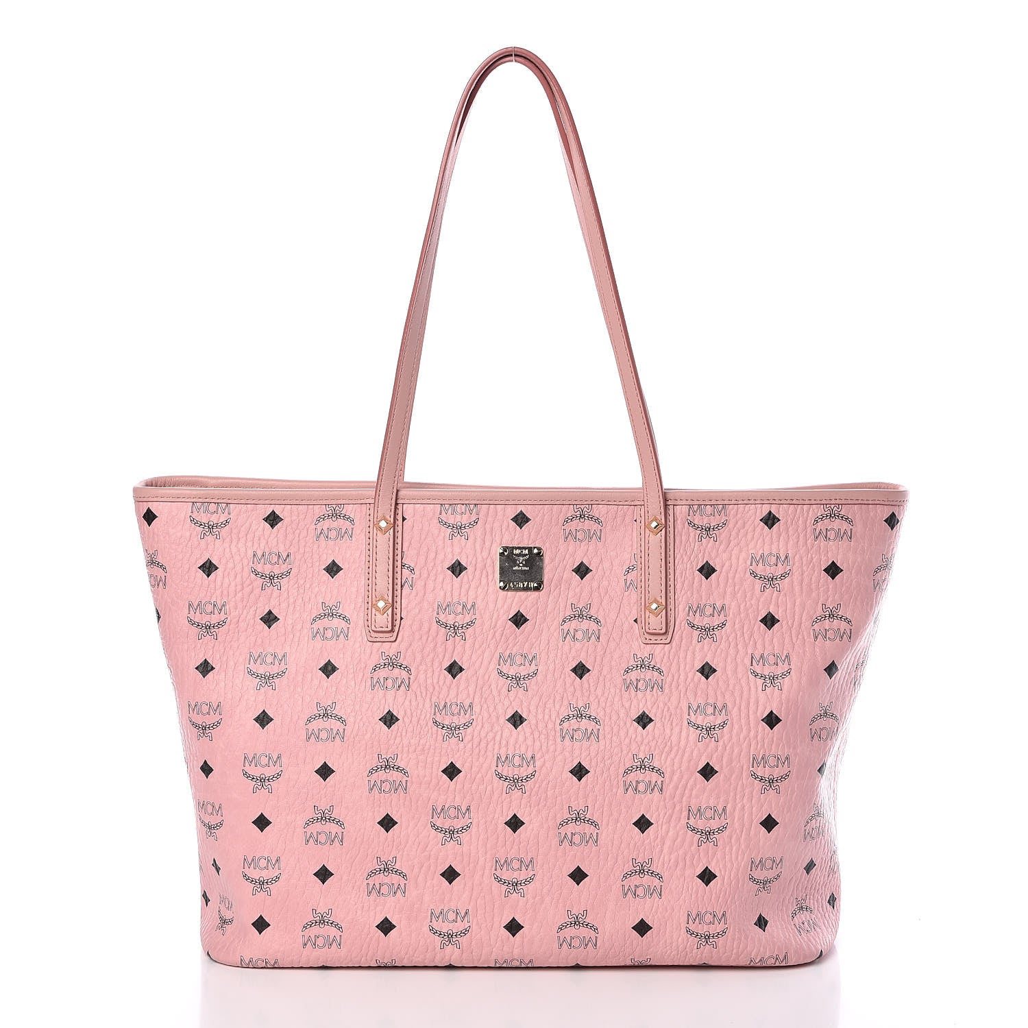 MCM Visetos Medium Anya Shopper Tote Light Pink 4 of 11