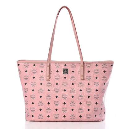 MCM Visetos Medium Anya Shopper Tote Light Pink 4 of 11