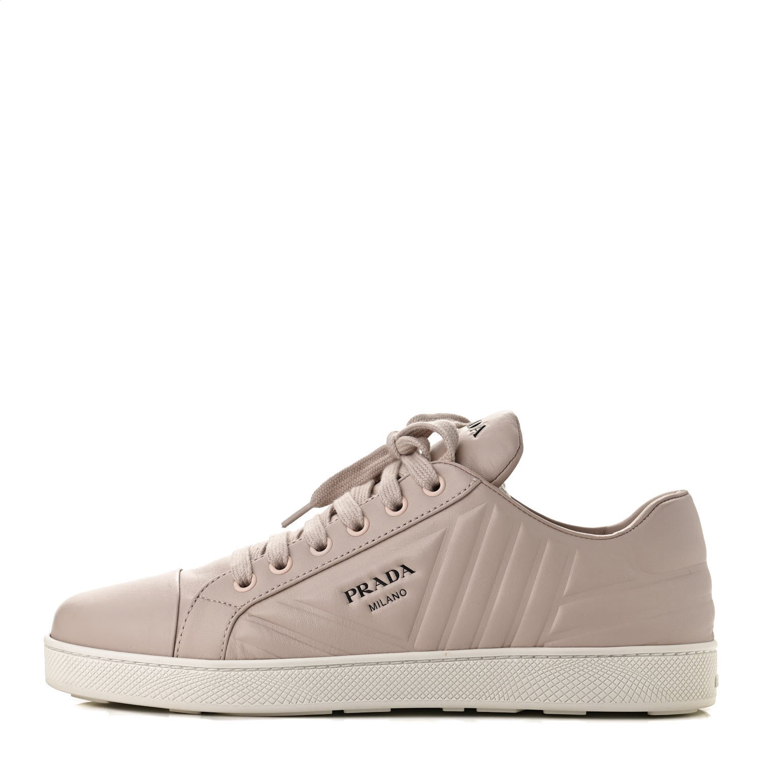 Prada Nappa Logo Embossed Womens Low Top Sneakers 39.5 Opale 1 of 12