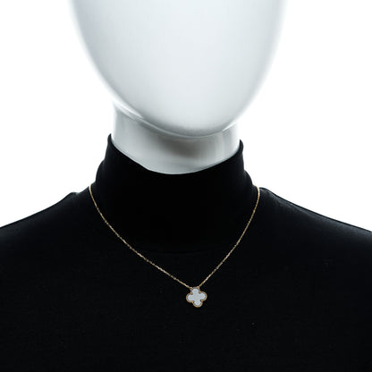 Van Cleef & Arpels 18K Yellow Gold Black Onyx Vintage Alhambra Pendant Necklace 2 of 6