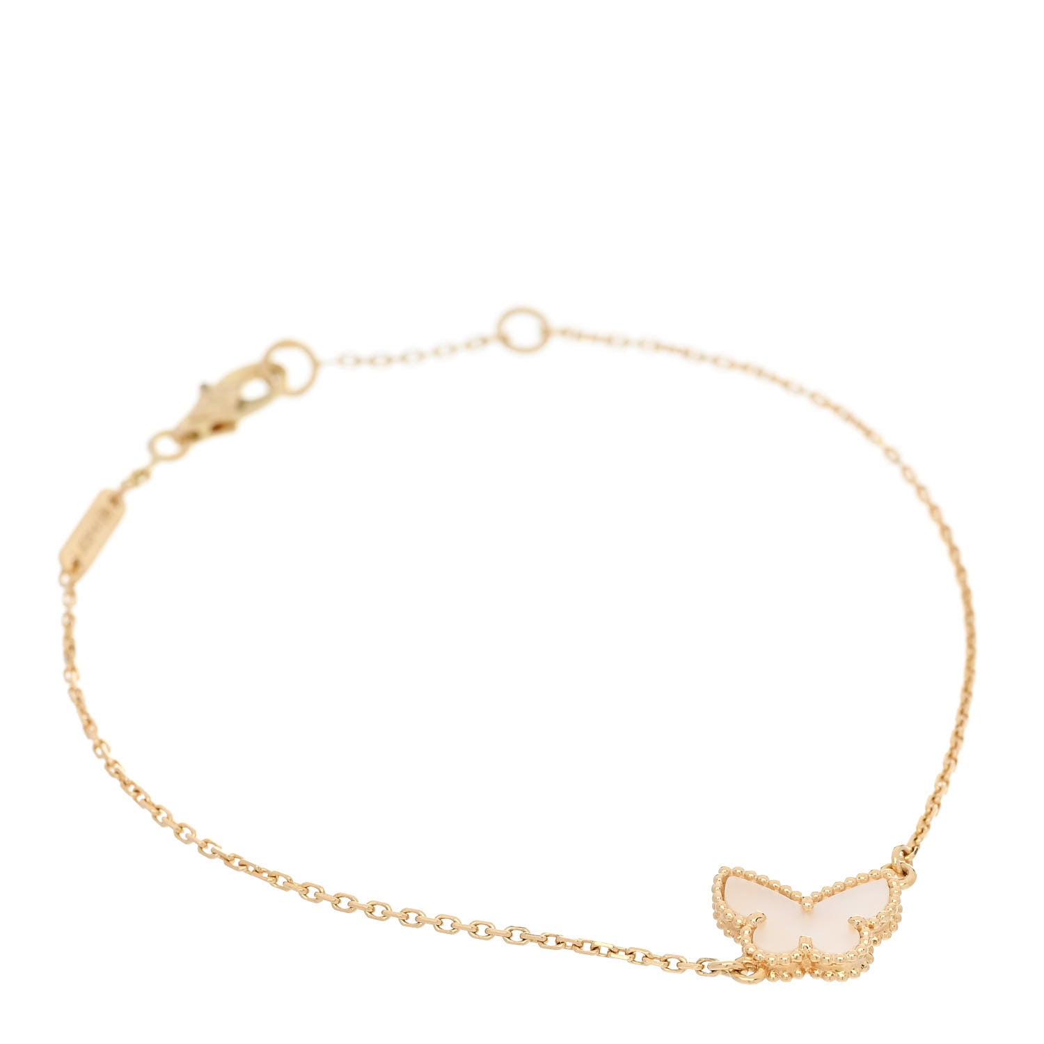 Van Cleef & Arpels 18K Yellow Gold Mother of Pearl Sweet Alhambra Butterfly Bracelet 1 of 5