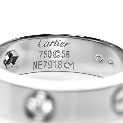 Cartier 18K White Gold 3 Diamond 5.5mm LOVE Ring 58 8.25 4 of 4