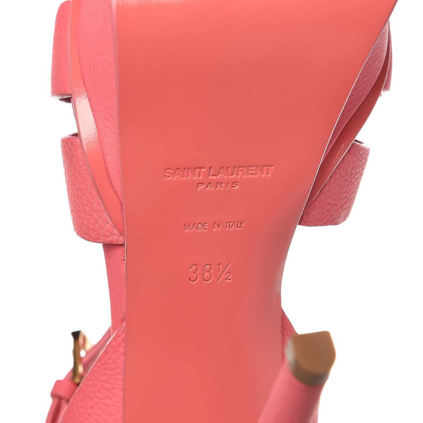 Grained Calfskin Tribute 105 Platform Sandals 38.5 Rose Clair