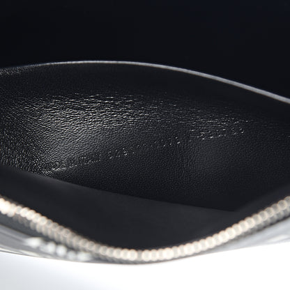 Balenciaga Calfskin Losange Monogram Ville Zip Pouch Black Grey 6 of 6