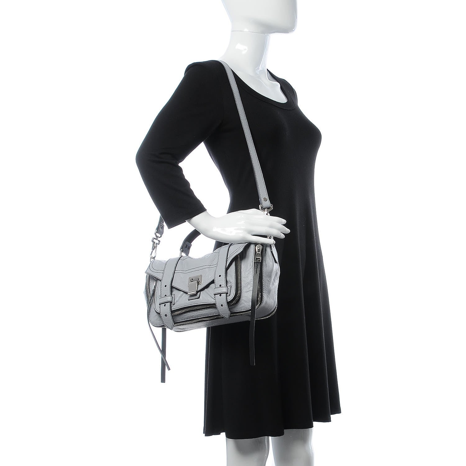 Proenza Schouler Paper Lambskin Medium PS1 Plus Zip Satchel Dove Grey 2 of 9