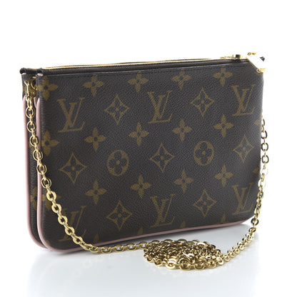 Louis Vuitton Monogram 2020 Christmas Animation Big Wheel Double Zip Pochette Rose Ballerine 3 of 10