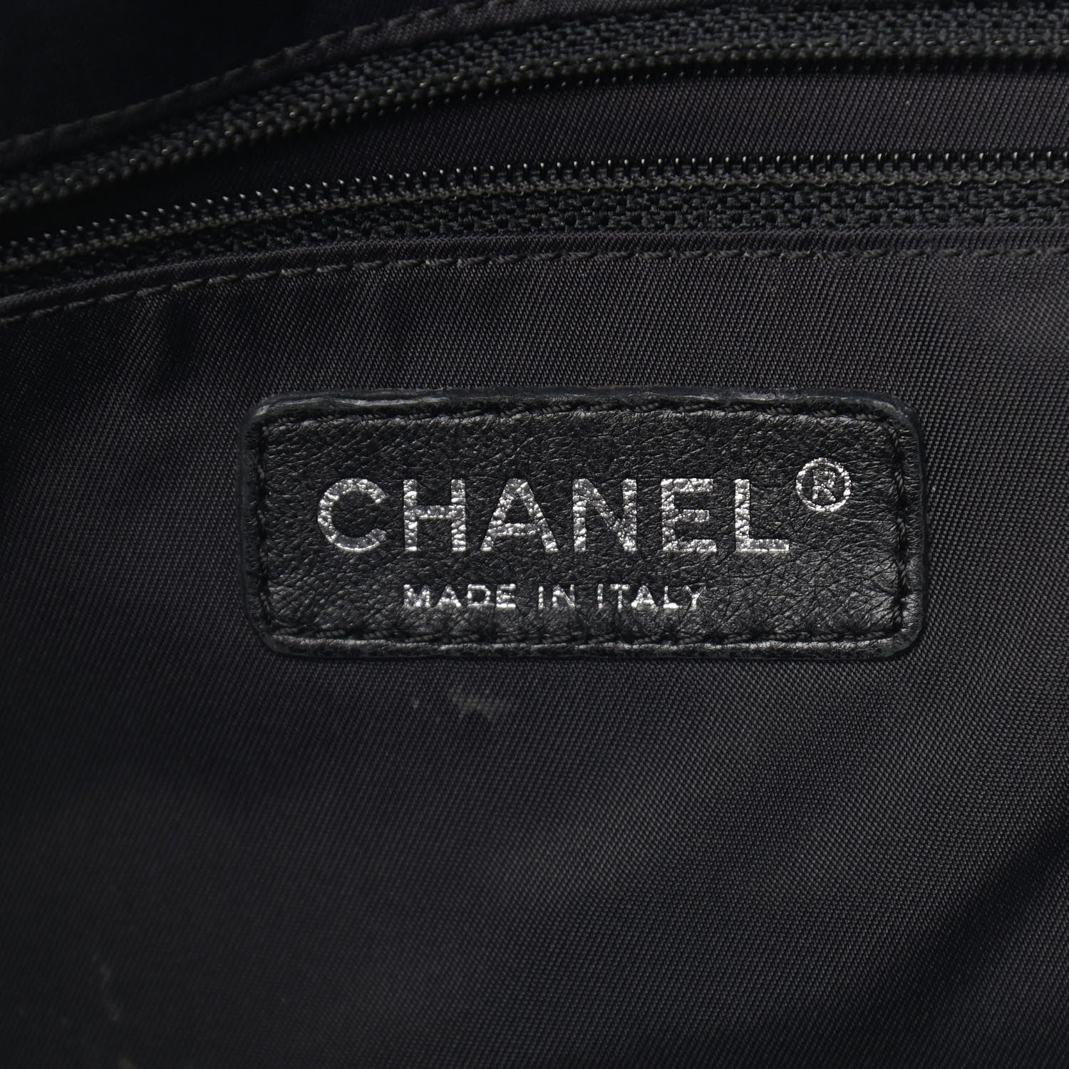 Chanel Coated Canvas Quilted Small Paris Biarritz Tote Black 6 of 12