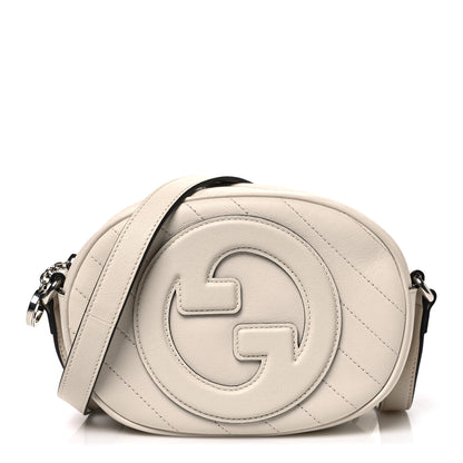 Gucci Sakai Be Green Calfskin Diagonal Stitched Mini Blondie Shoulder Bag Mystic White 1 of 9