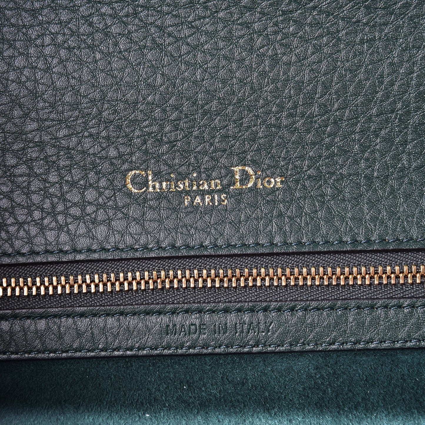 Grained Calfskin Medium Diorama Flap Bag Green