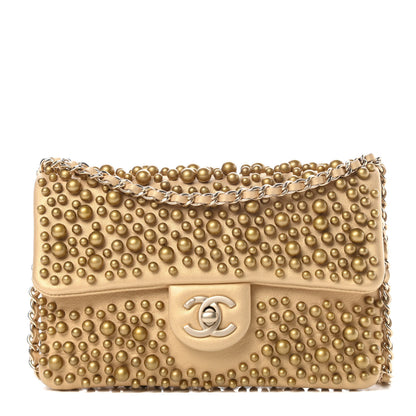 Chanel Lambskin Pearls Flap Gold 1 of 10