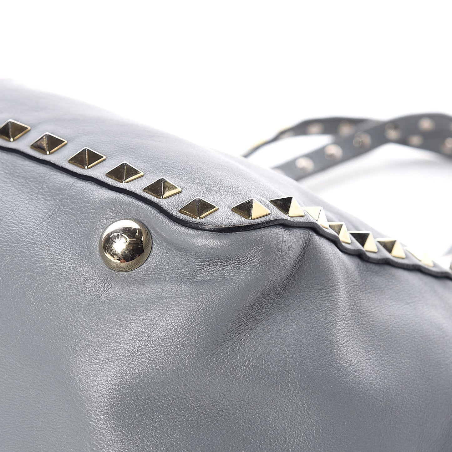 Vitello Small Rockstud Tote Grey