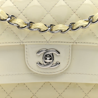 Chanel Patent Calfskin Quilted Rectangular Double Flap White 8 of 10