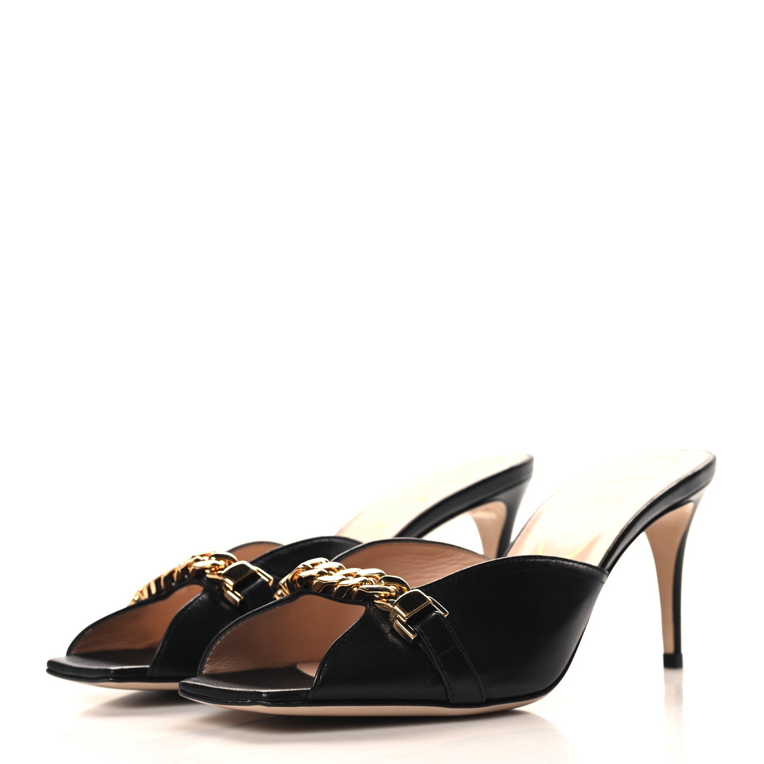 Gucci Malaga Kid Chain Sylvie Mules 38.5 Black 4 of 9