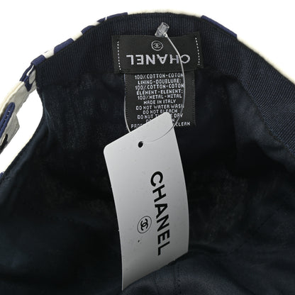 Chanel Cotton CC Cap Hat Navy White 8 of 8