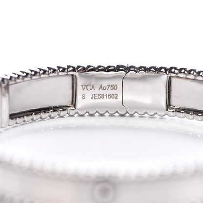 Van Cleef & Arpels 18K White Gold Perlee Signature Bangle Bracelet S 4 of 6
