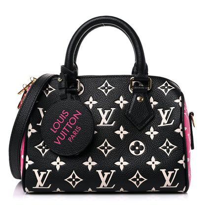 Louis Vuitton Empreinte Monogram Spring in the City Speedy Bandouliere 20 Black White Pink 1 of 8