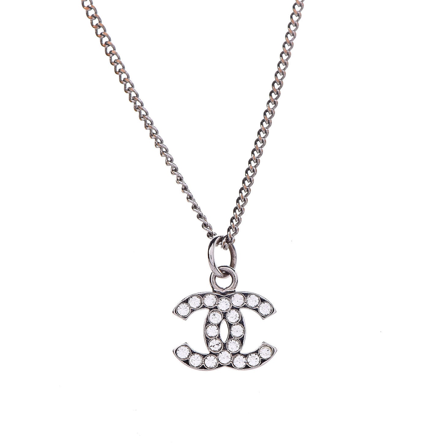 Crystal Timeless CC Necklace Silver