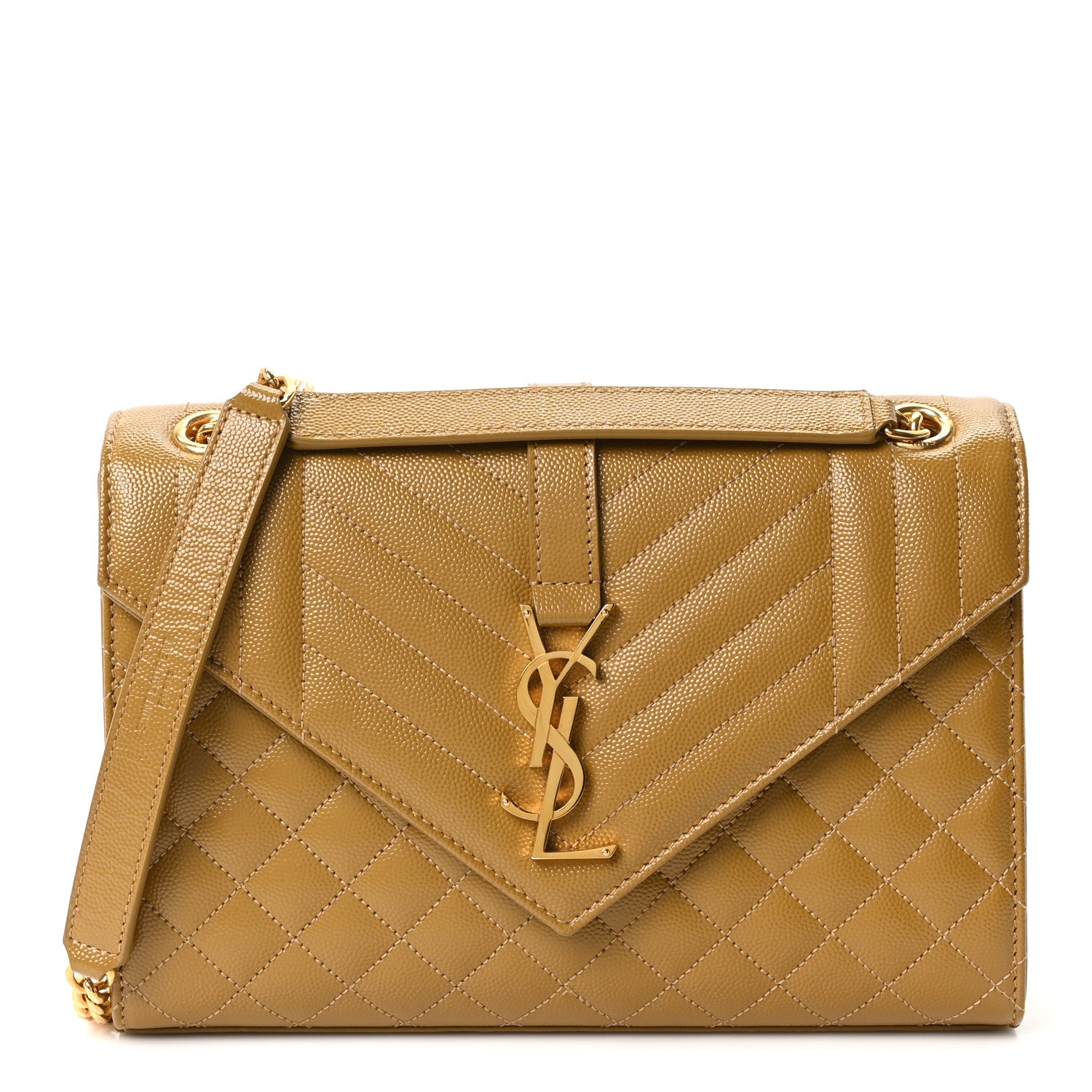 Saint Laurent Grain De Poudre Textured Mixed Matelasse Triquilt Medium Monogram Satchel Old Oil 1 of 9
