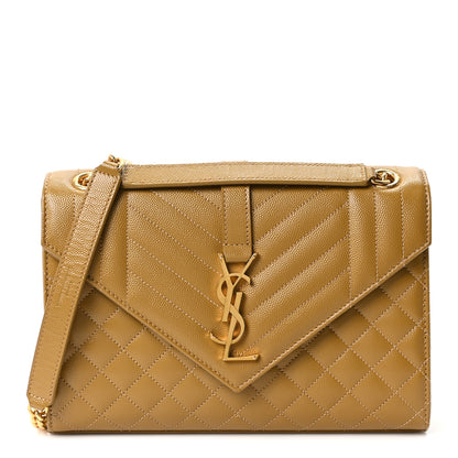 Saint Laurent Grain De Poudre Textured Mixed Matelasse Triquilt Medium Monogram Satchel Old Oil 1 of 9