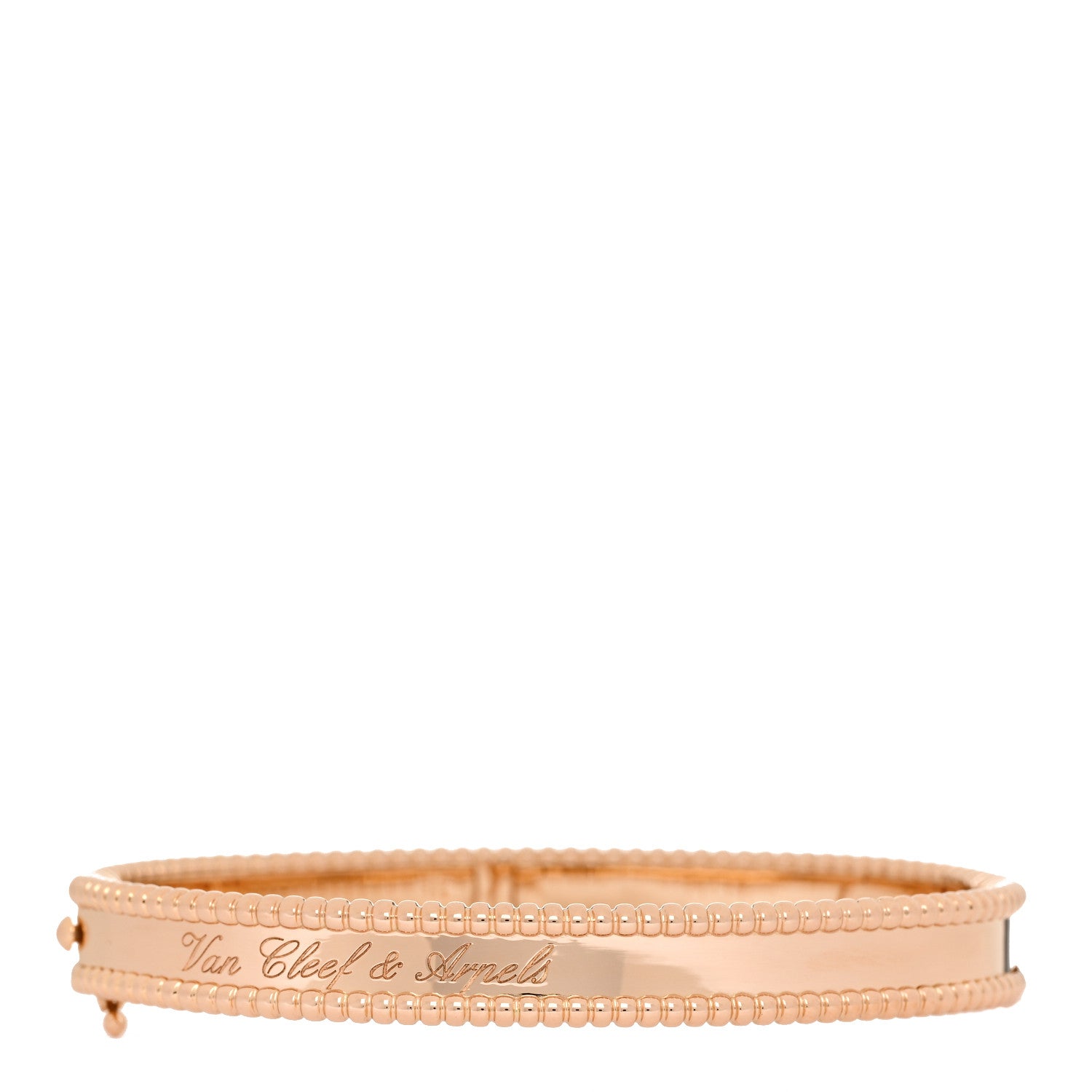 Van Cleef & Arpels 18K Rose Gold Perlee Signature Bangle Bracelet M 1 of 4