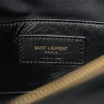 Saint Laurent Sheepskin Matelasse Chevron Monogram Large College Satchel Black 6 of 14