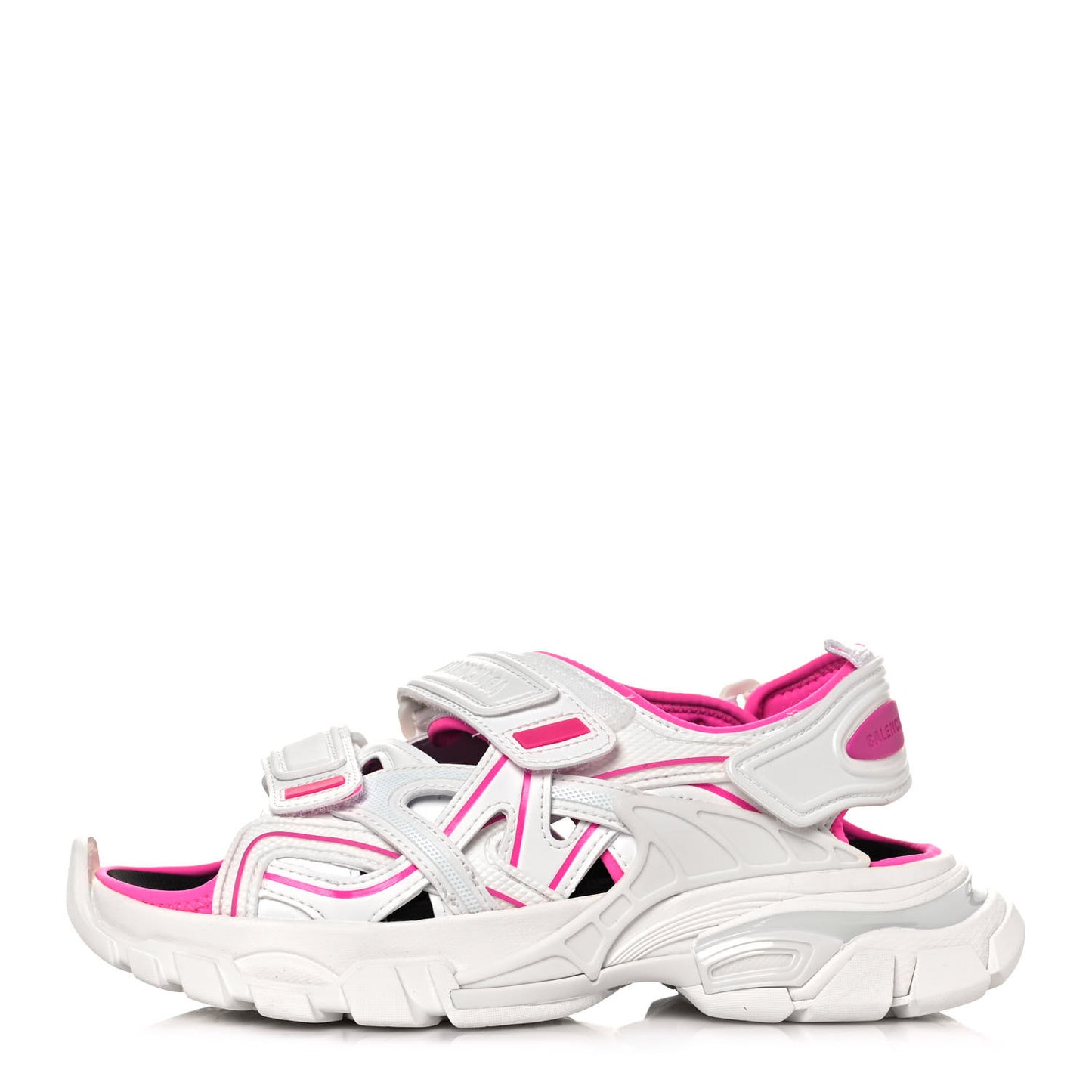 Rubber Neoprene Bi-Color Womens Track Sandals 37 White Fluo Pink